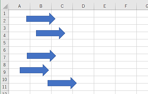 複数の図形を配置したシートを表示します