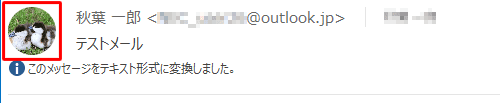 写真の表示を有効にした状態