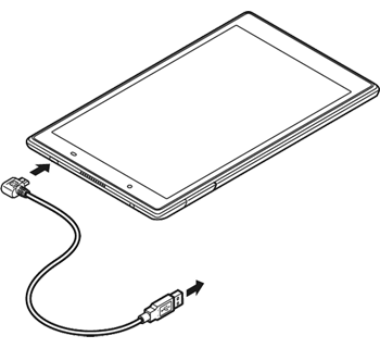 USBケーブルを使用して、タブレットとパソコンを接続します
