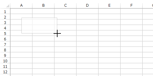 マウスポインターの形状が「＋」に変わったら、シート上でドラッグし、テキストボックスを作成します