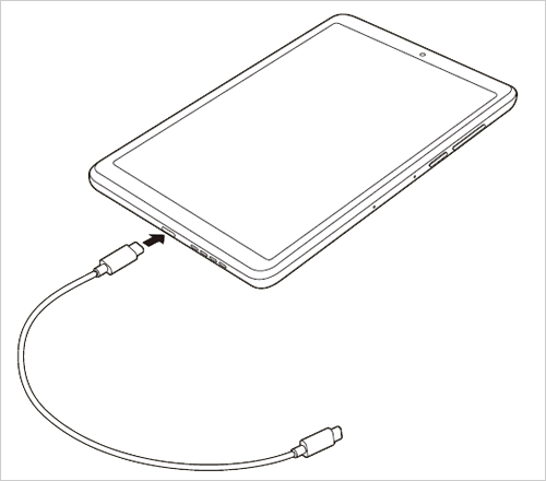 USBケーブルを使用して、タブレットとパソコンを接続します