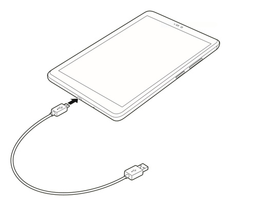USBケーブルを使用して、タブレットとパソコンを接続します