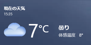 摂氏で表示されている状態（一例）