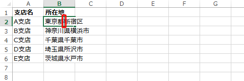 目的のセルをダブルクリックしてカーソルを改行したい位置に移動し、キーボードの「Alt」キーを押したまま「Enter」キーを押します