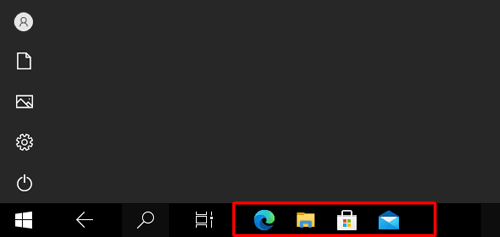 Windows 10をタブレットモードに変更し、タスクバーのアイコンが表示されていることを確認してください