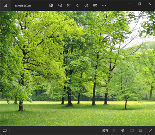 「フォト」を起動し、編集したい写真を表示します