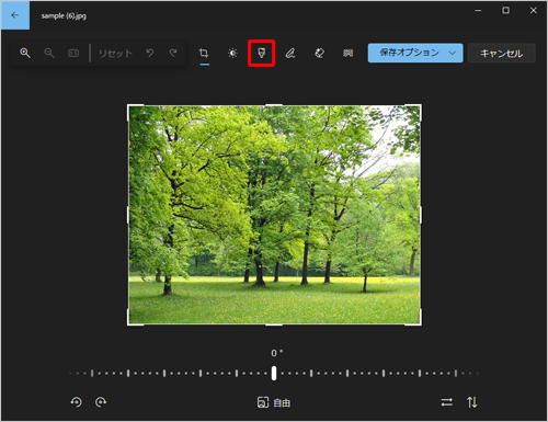 画面上部の「アイコン」（フィルター）をクリックします