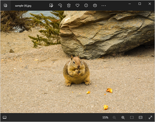 「フォト」を起動し、編集したい写真を表示します