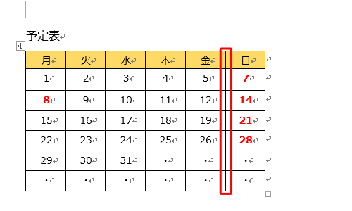 選択した列が削除されたことを確認してください