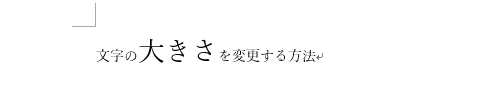 選択した箇所の文字の大きさが変更されたことを確認してください