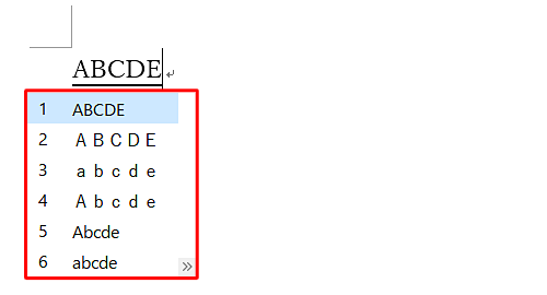 アルファベットの再変換（一例）