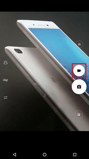 画面右側に表示された一覧から「シャッターボタン（ビデオ）」をタップすると、ビデオ撮影が始まります