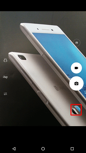撮影した映像を確認するには、右下のサムネイルをタップしてください