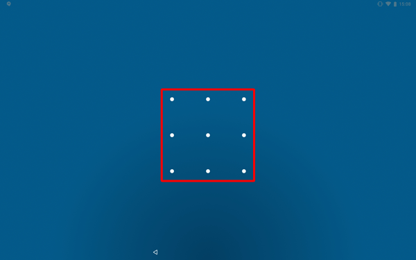 解除方法としてパターンを設定している場合は、4つ以上のポイントを指でなぞって繋いでロックを解除します