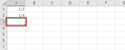 セルA3をクリックします