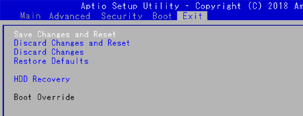 BIOS画面（一例）