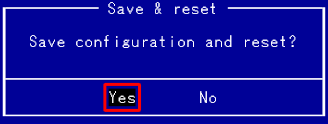 「Yes」に合わせ、「Enter」キーを押します