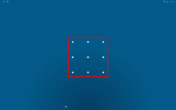 解除方法としてパターンを設定している場合は、4つ以上のポイントを指でなぞって繋いでロックを解除します
