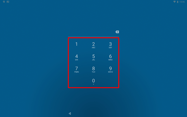 解除方法としてPINを設定している場合は、数字の組み合わせを入力してロックを解除します
