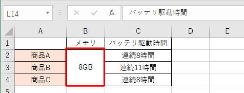 列のセルを結合した場合
