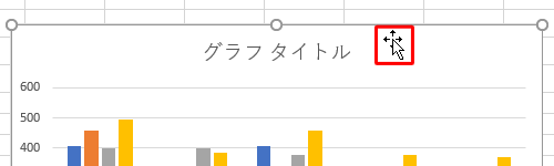 グラフ上にマウスポインターを合わせて、マウスポインターが変わったら、移動したい方向にドラッグ&ドロップします
