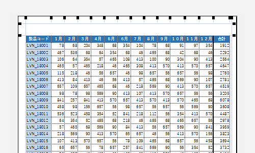 表がページ内に収まったことを確認してください