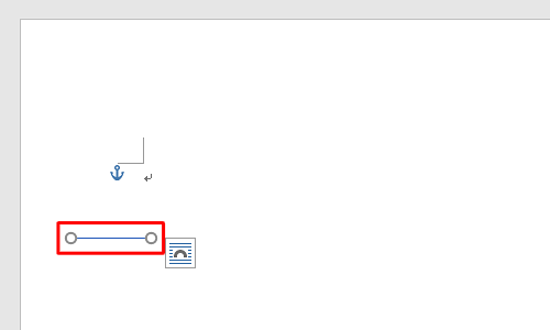 余白でドラッグして、余白に入る長さの直線を描きます