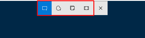 切り取りの種類を選択するメニューが表示されるので、任意のアイコンをクリックします