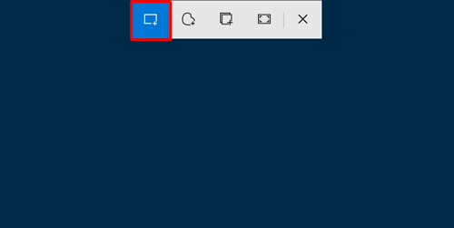 切り取りの種類を選択するメニューが表示されるので、任意のアイコンをクリックします