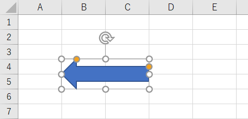 図形を配置したい場所でドラッグして、図形を挿入します