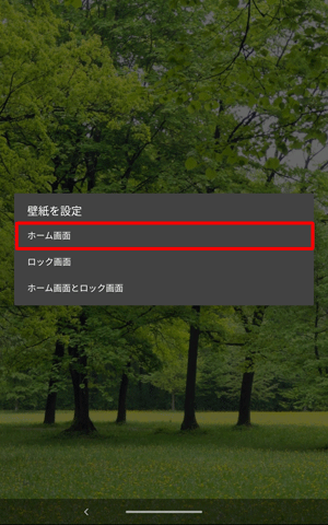 「ホーム画面」をタップします