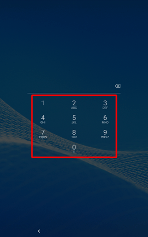 解除方法としてPINを設定している場合は、数字の組み合わせを入力してロックを解除します