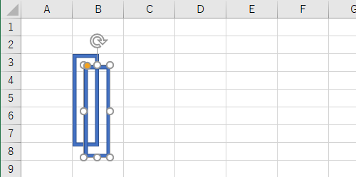 図形が選択された状態で、キーボードの「Ctrl」キーを押しながら「D」キーを押すと、図形を複製します
