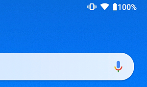 ステータスエリアの電池アイコン（一例）