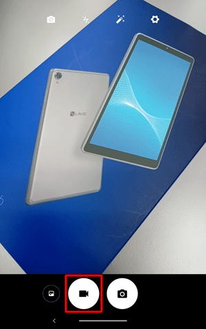 、画面右側に表示された一覧から「シャッターボタン（ビデオ）」をタップすると、ビデオ撮影が始まります