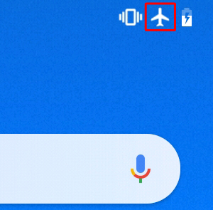 画面右上に飛行機アイコンが表示されていることを確認してください