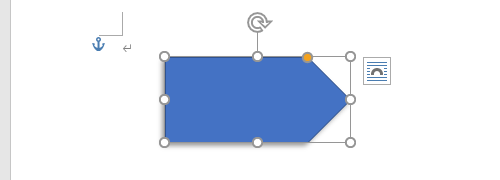 影が設定されている図形をクリックします
