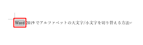 選択した文字の頭文字だけが大文字に切り替わったことを確認します