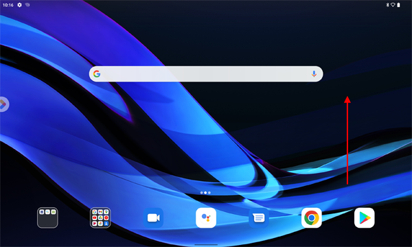 ホーム画面を開き、画面下部から上にスワイプします