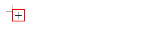 マウスポインターが「＋」に変わったことを確認します