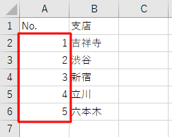 ソート後