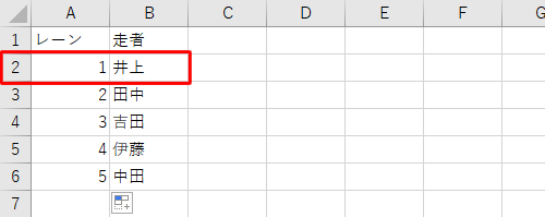 表の1行目が実際の行番号とずれる場合（一例）