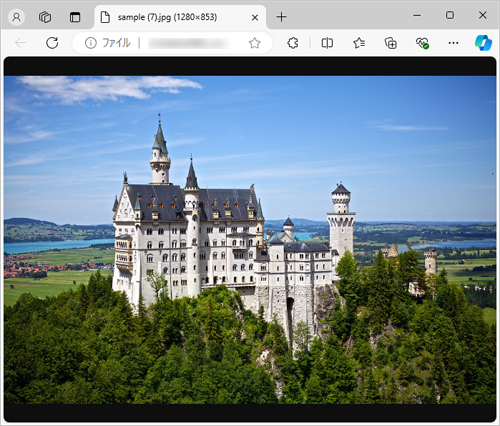 Microsoft Edgeを起動し、保存したい画像を表示します