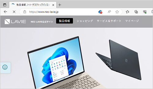 目的のWebページが表示されたことを確認してください