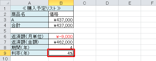 金利が算出されたことを確認してください