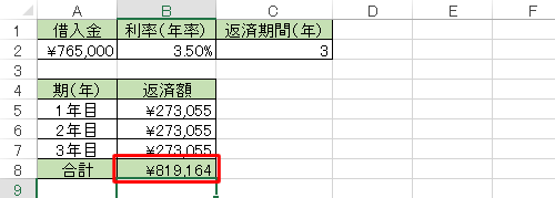 ローンの返済額が算出されたことを確認してください
