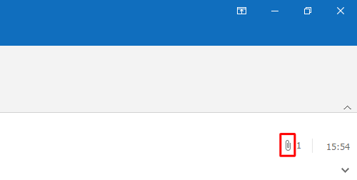 添付ファイル欄が表示されていない場合は、画面右側にある「アイコン」をクリックして表示します。
