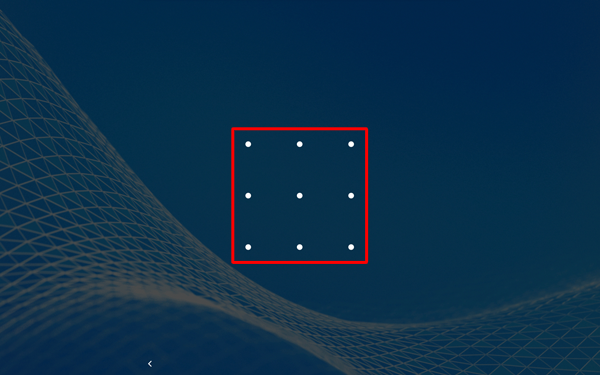 解除方法としてパターンを設定している場合は、4つ以上のポイントを指でなぞって繋いでロックを解除します