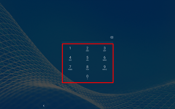 解除方法としてPINを設定している場合は、数字の組み合わせを入力してロックを解除します