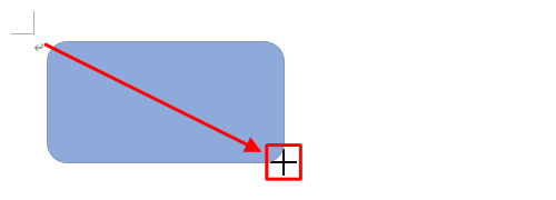 マウスポインターが「＋」になるので、任意の場所をドラッグして描画します